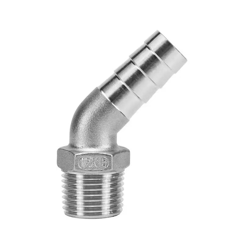 45-Degree Hexagonal Male Thread Elbow Fitting
