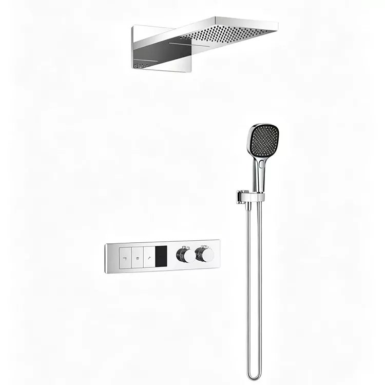 لڪيل Thermostatic اوور هيڊ شاور ۽ دستي شاور سيٽ