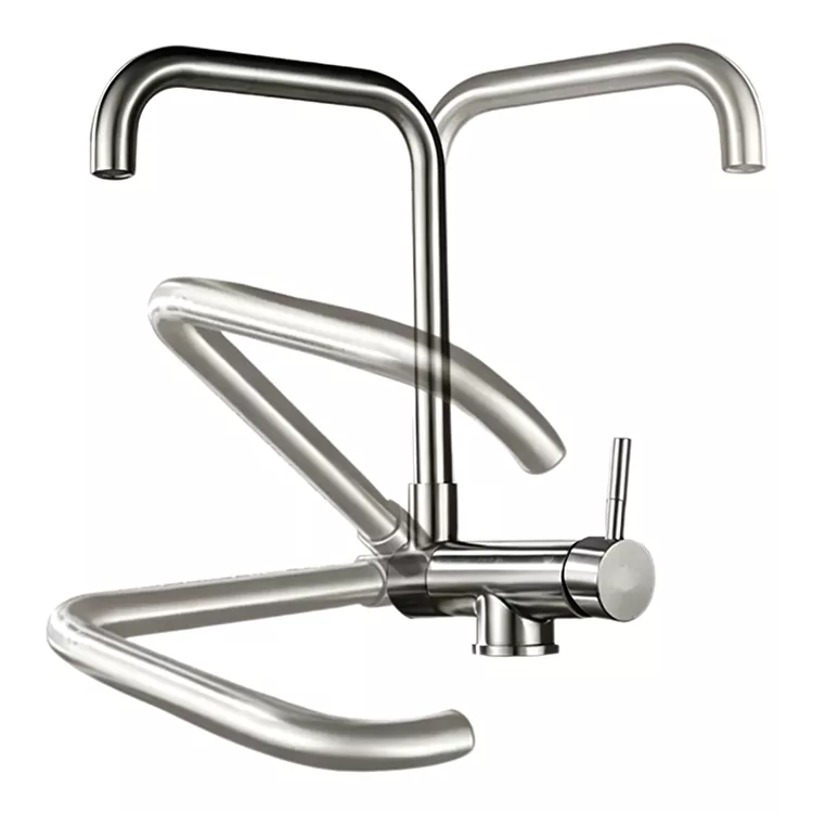Seven-character rotating folding kitchen hot and cold faucet