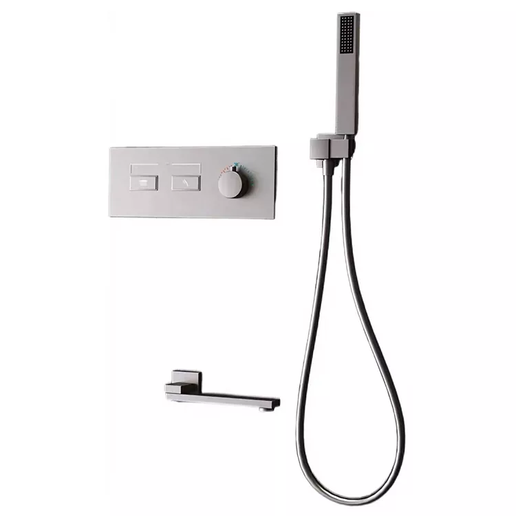 Minimalist Dark Gunmetal Dual-Outlet شاور هيڊ