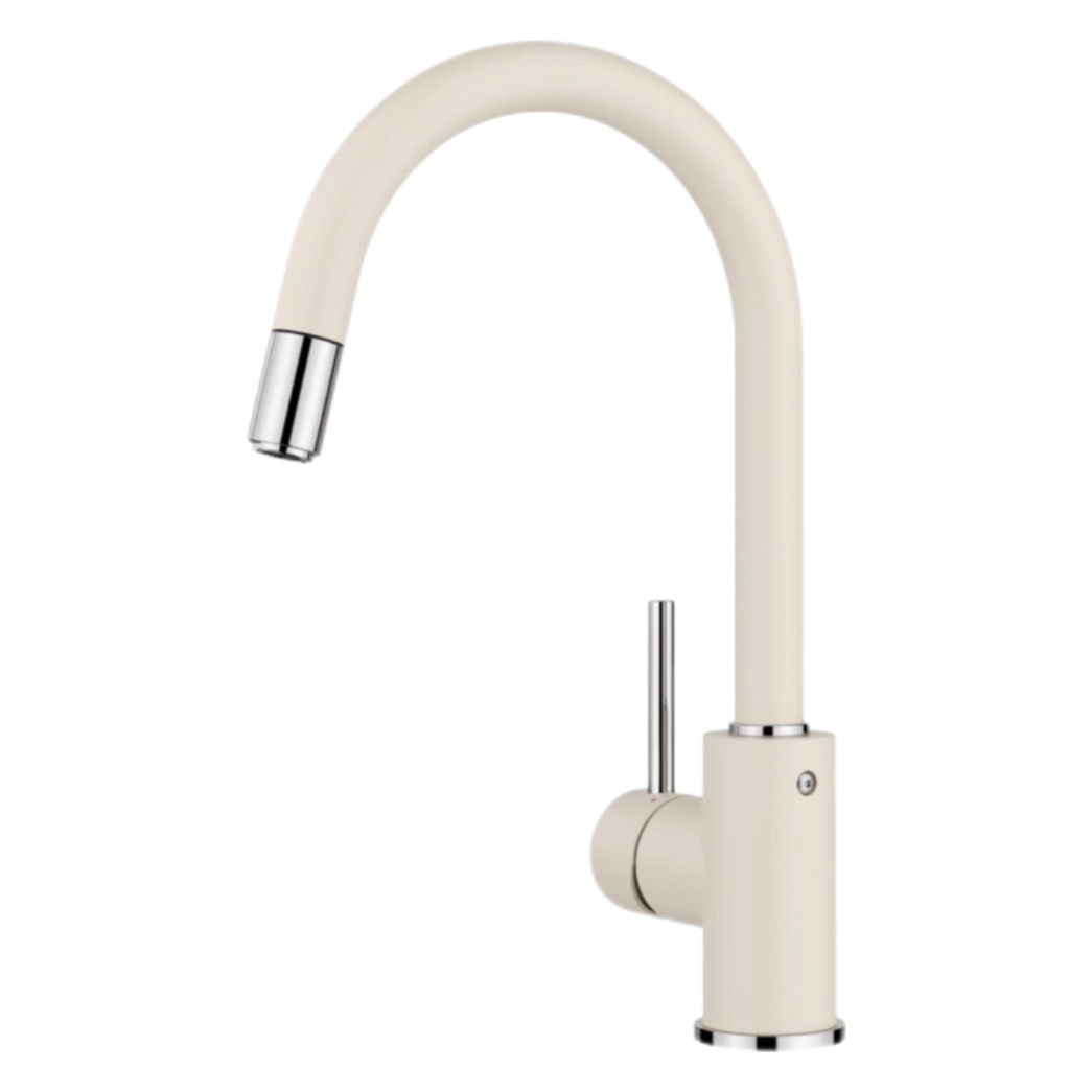 Minimalist Gooseneck گرم ۽ ٿڌو باورچی خانه پل-آئوٽ نل