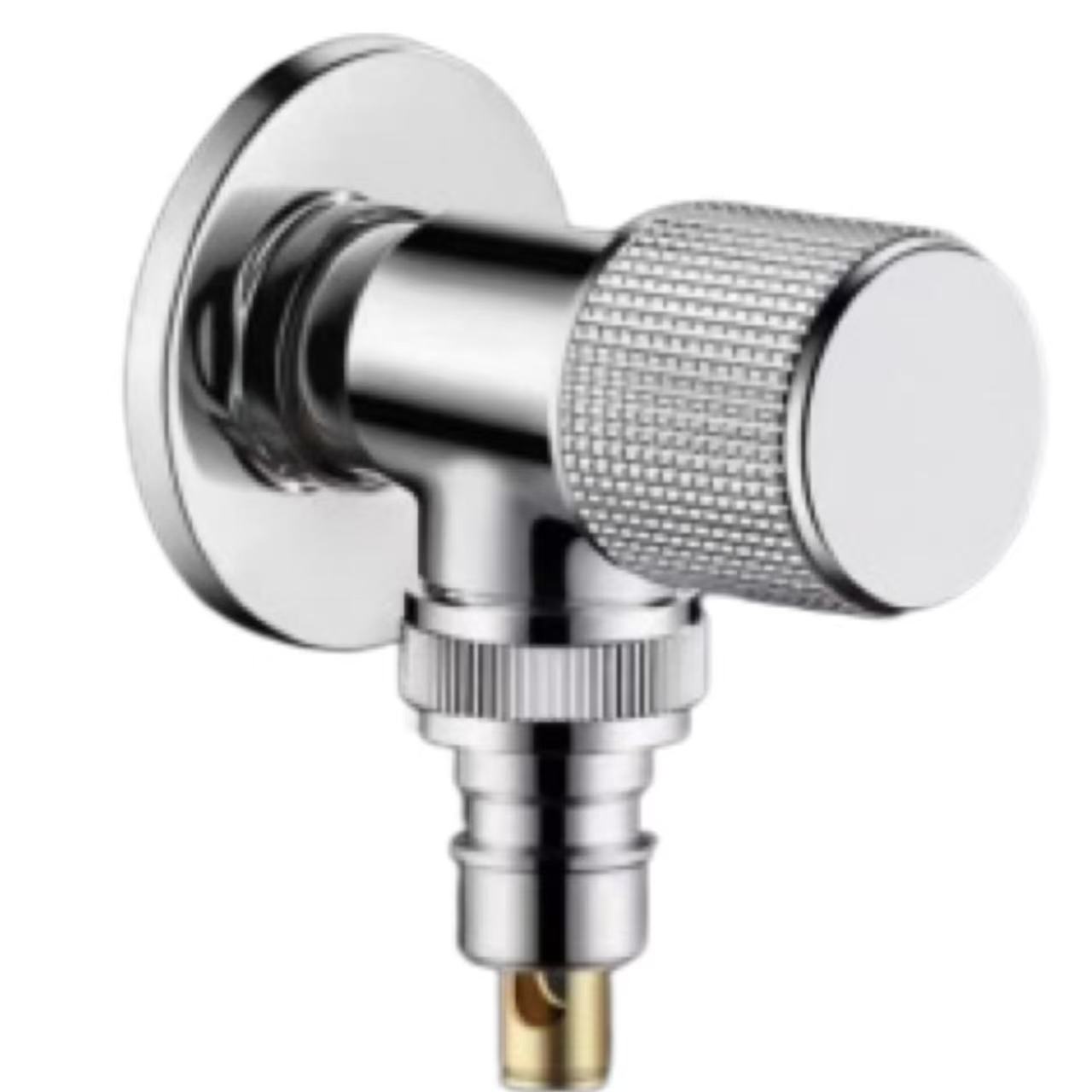 آئيني ڪروم Knurled Knob واشنگ مشين واٽر اسٽاپ والو