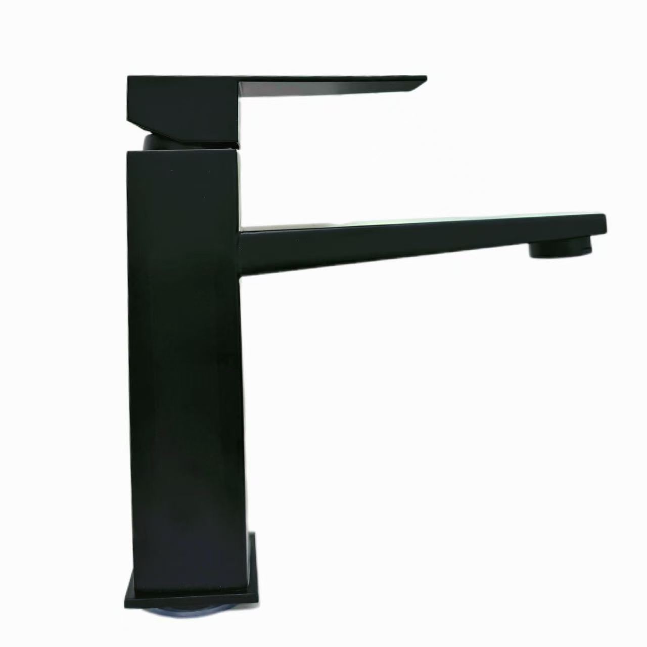 جديد minimalist انداز Frosted ڪارو چورس بيسن faucet